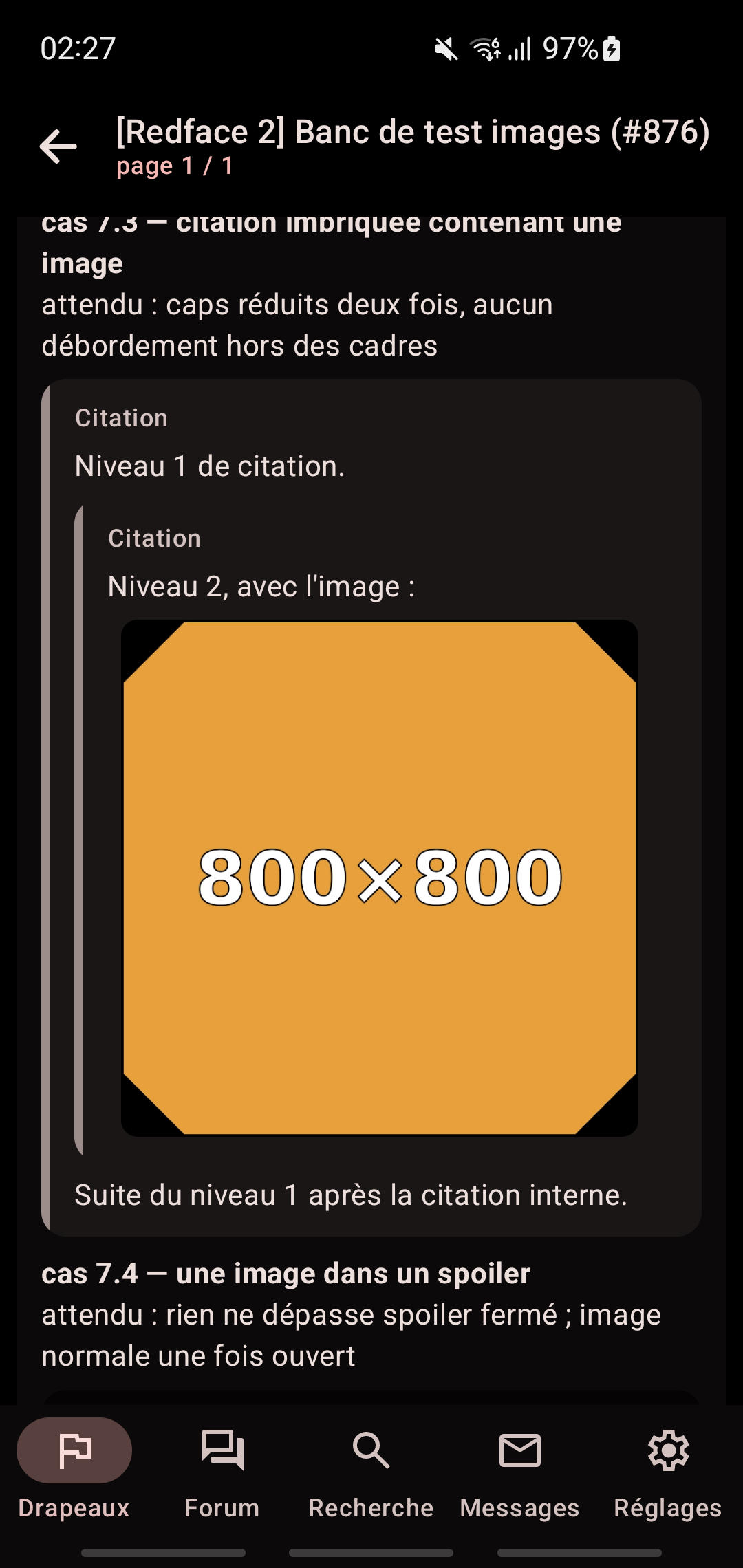 AMOLED quotes imbriquées encart