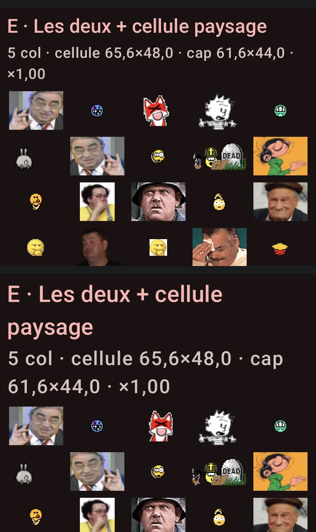 Preset E à fontScale 1,5 puis 2,0